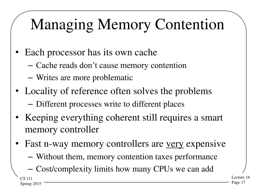 managing memory contention