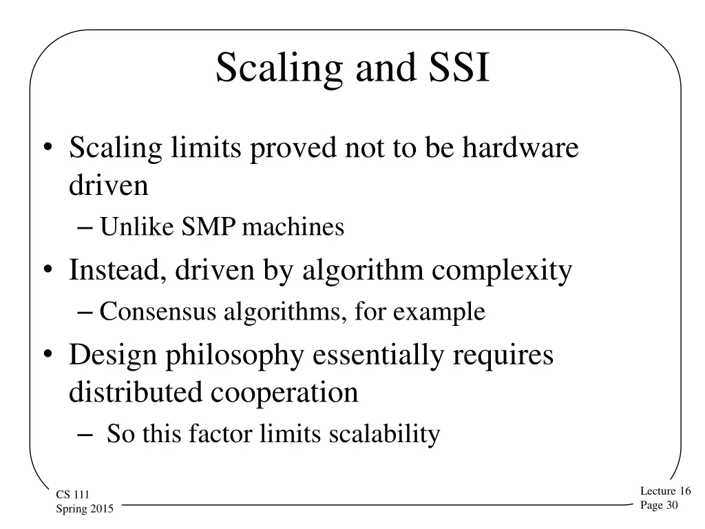 scaling and ssi