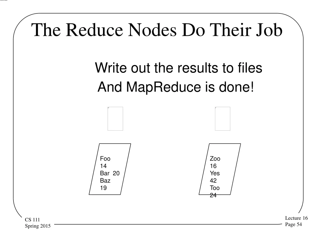 the reduce nodes do their job