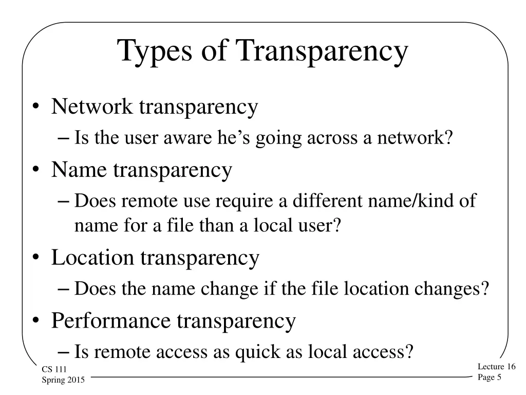 types of transparency