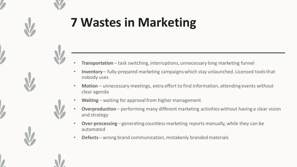 7 wastes in marketing