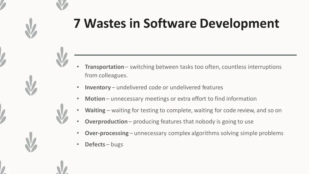 7 wastes in softwaredevelopment