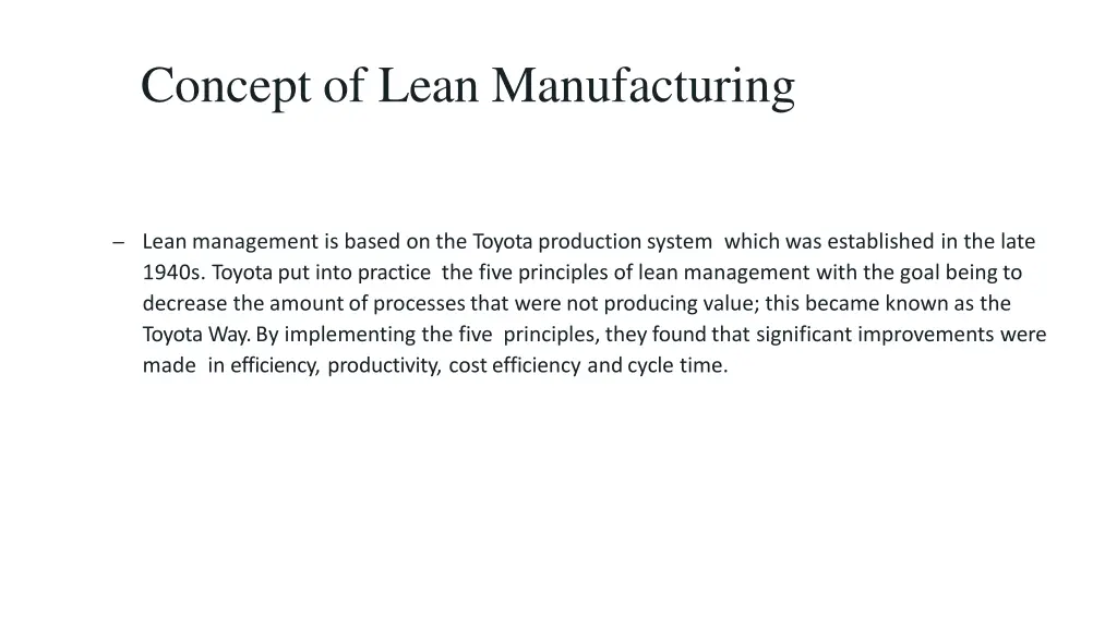 concept of lean manufacturing