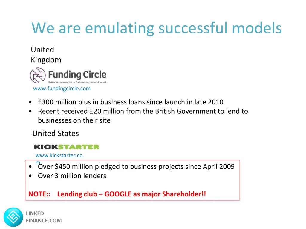 we are emulating successful models
