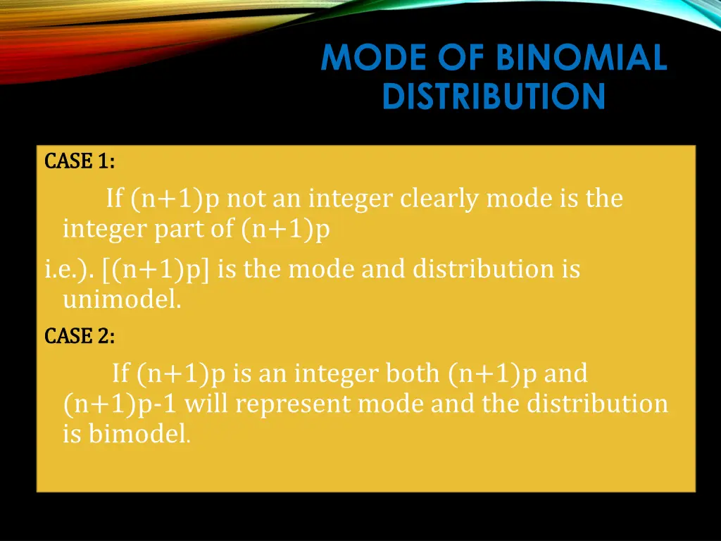 mode of binomial distribution