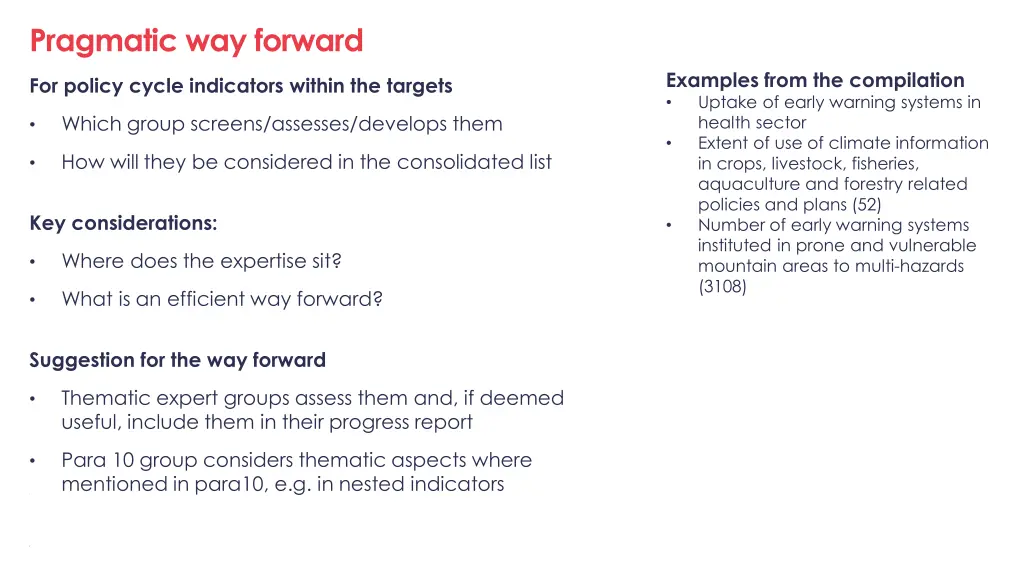 pragmatic way forward