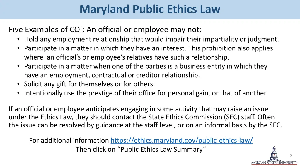 maryland public ethics law 1