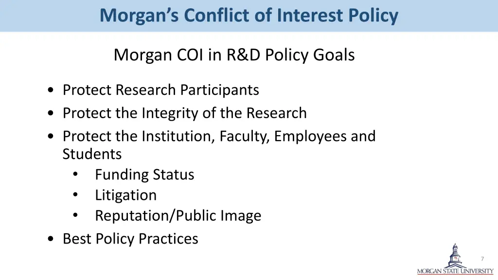 morgan s conflict of interest policy