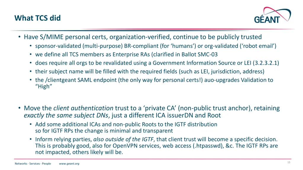 what tcs did