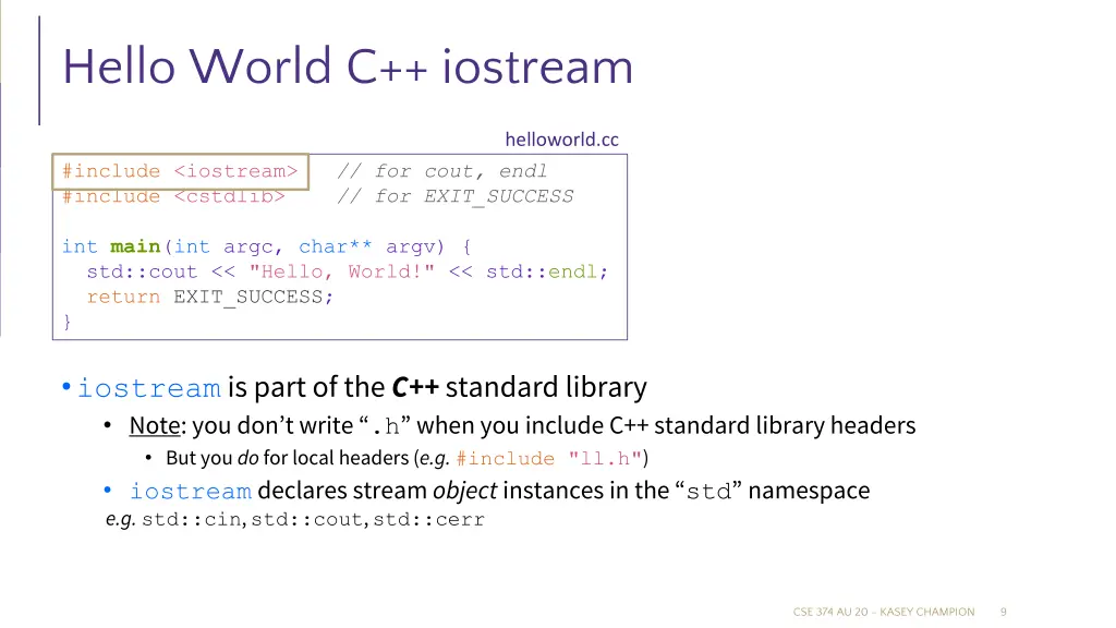hello world c iostream