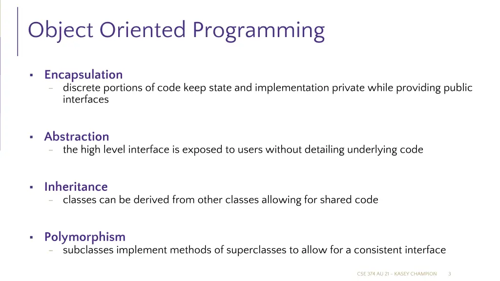 object oriented programming