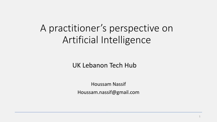 a practitioner s perspective on artificial