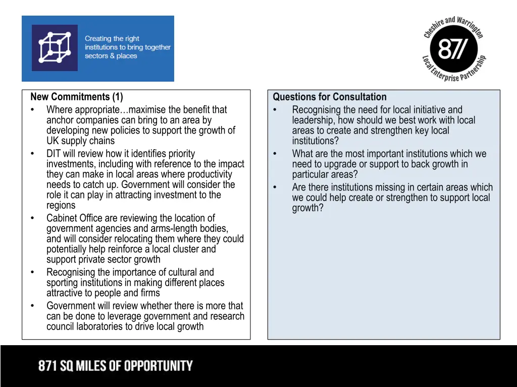 new commitments 1 where appropriate maximise