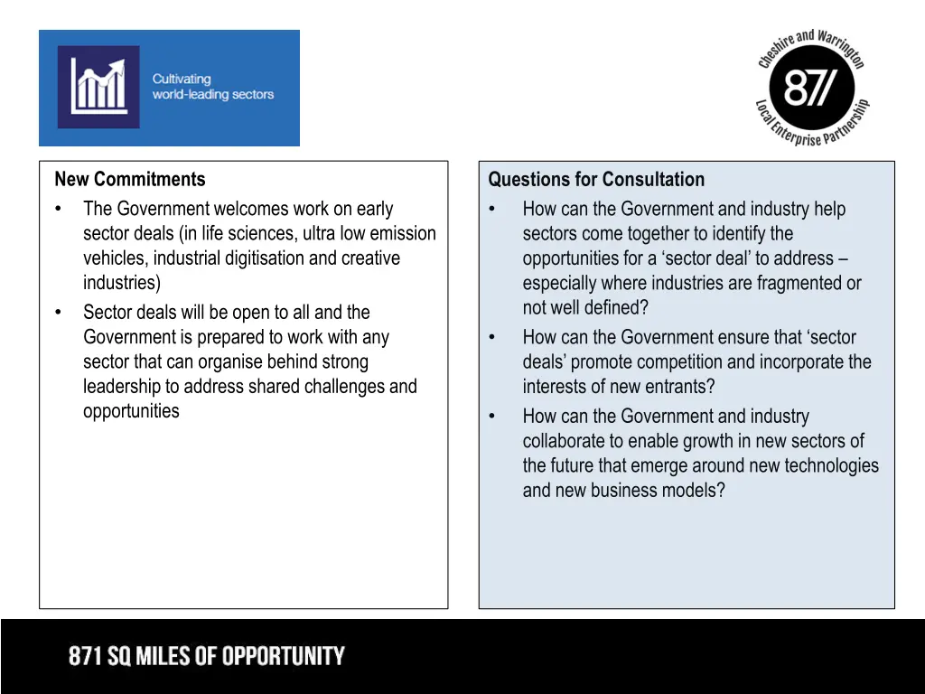 new commitments the government welcomes work