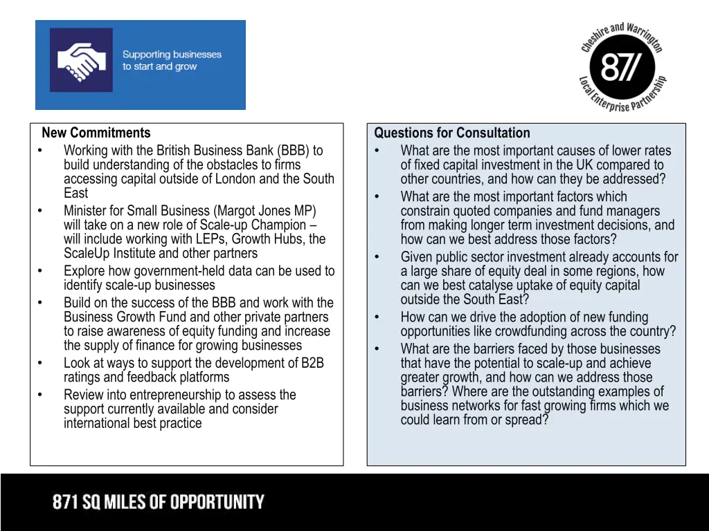 new commitments working with the british business