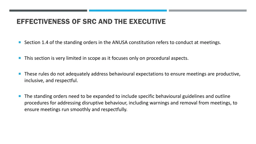 effectiveness of src and the executive 2