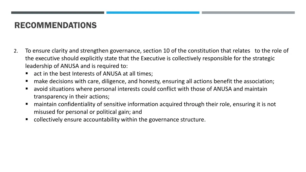 recommendations 1