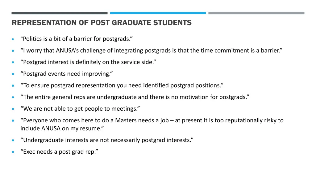 representation of post graduate students 3