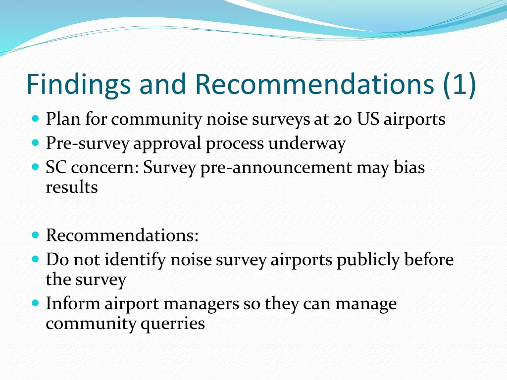findings and recommendations 1 plan for community