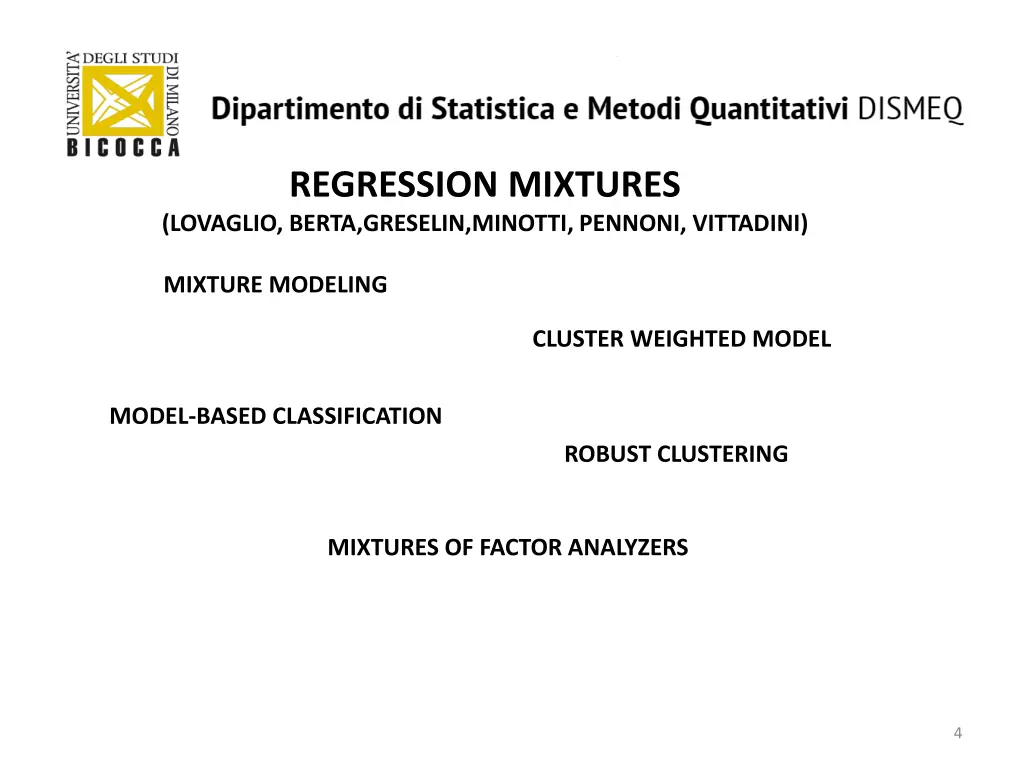 regression mixtures lovaglio berta greselin