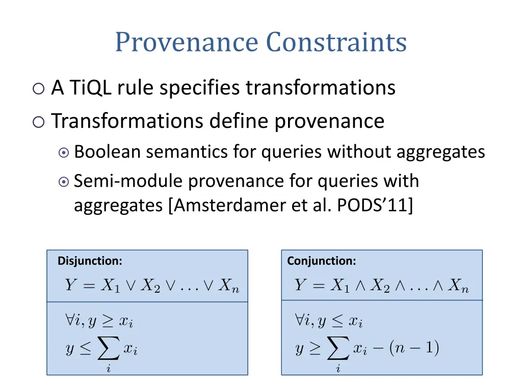 provenance constraints
