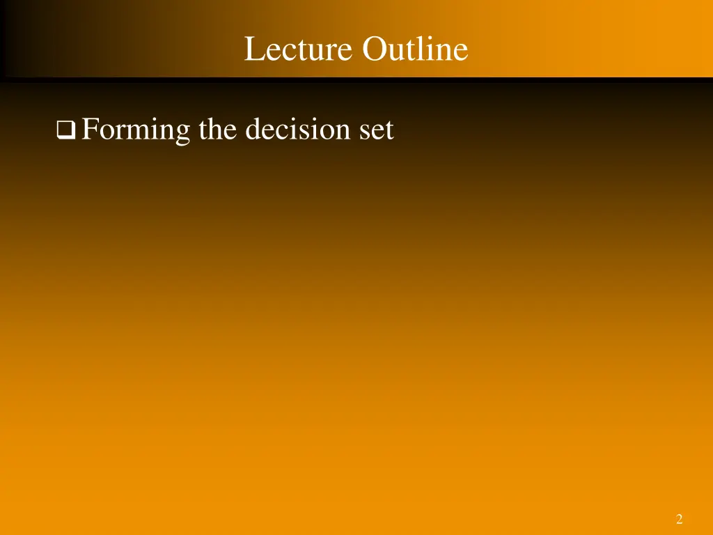 lecture outline