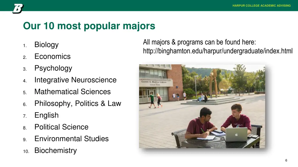 harpur college academic advising 2