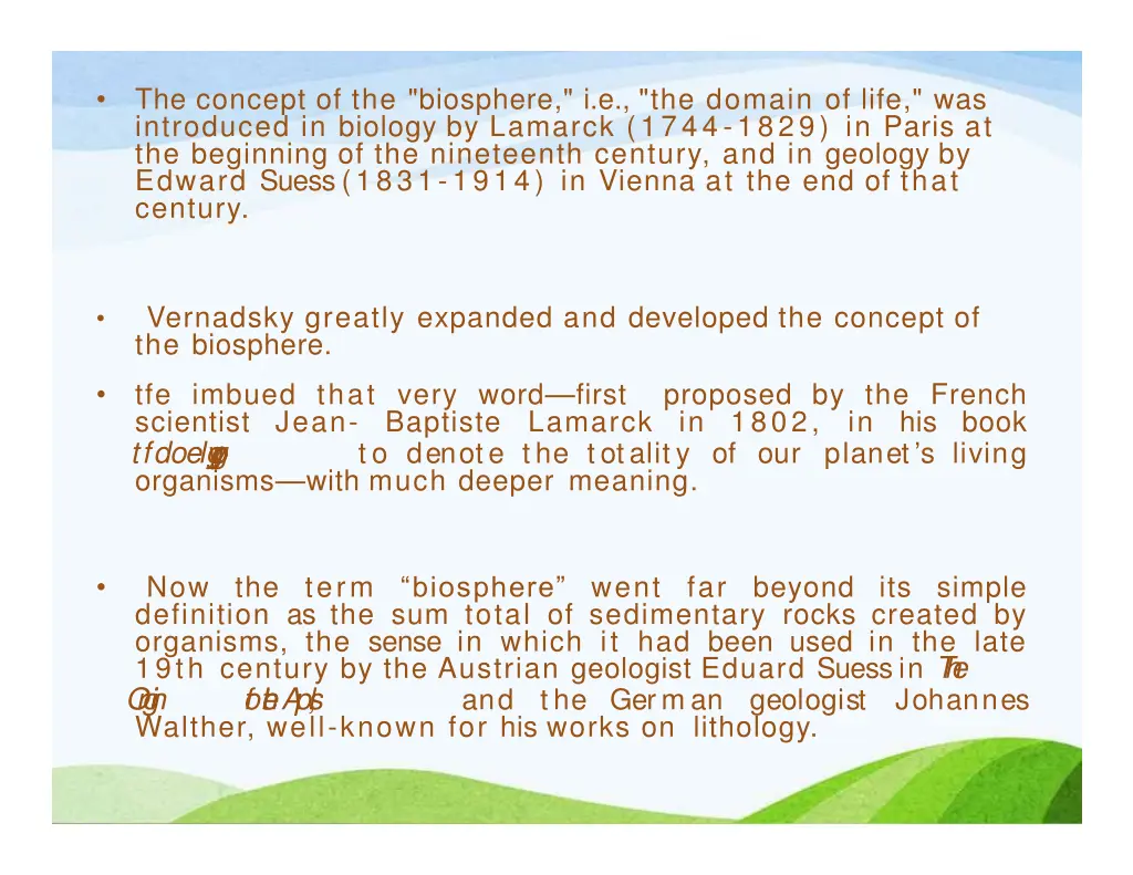 the concept of the biosphere i e the domain