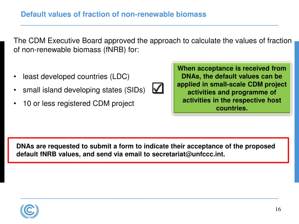 default values of fraction of non renewable