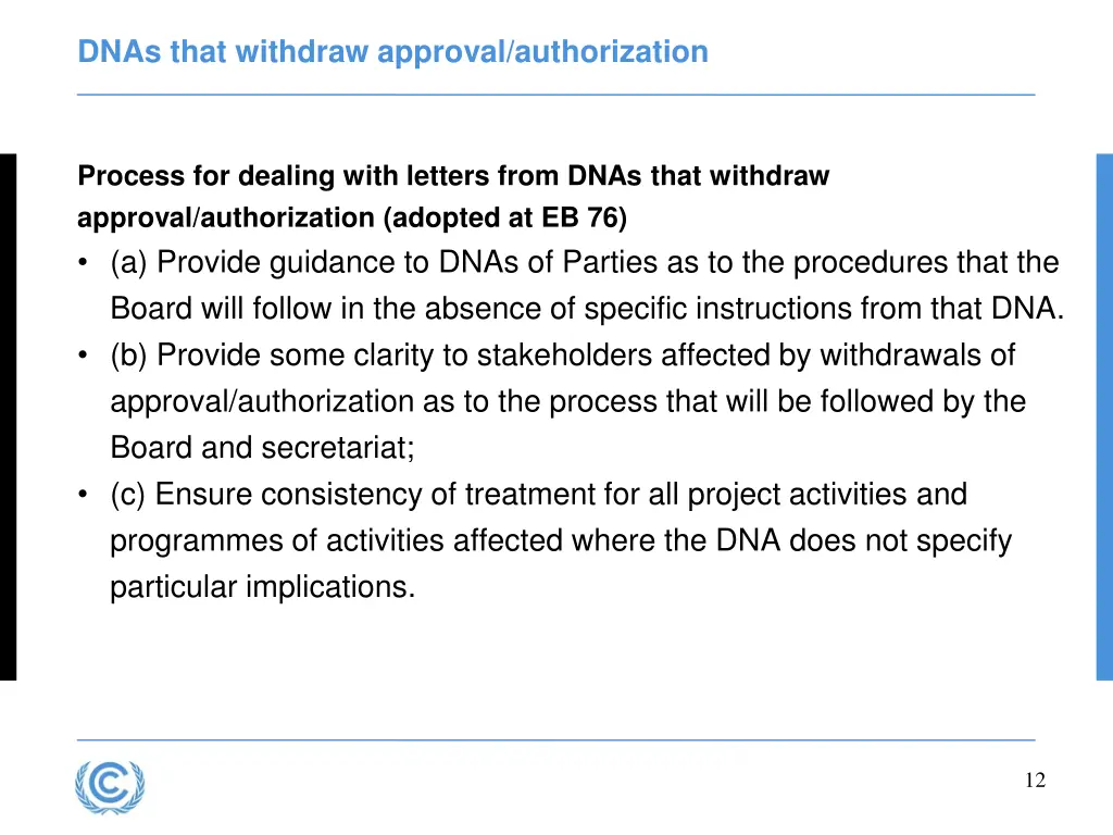 dnas that withdraw approval authorization