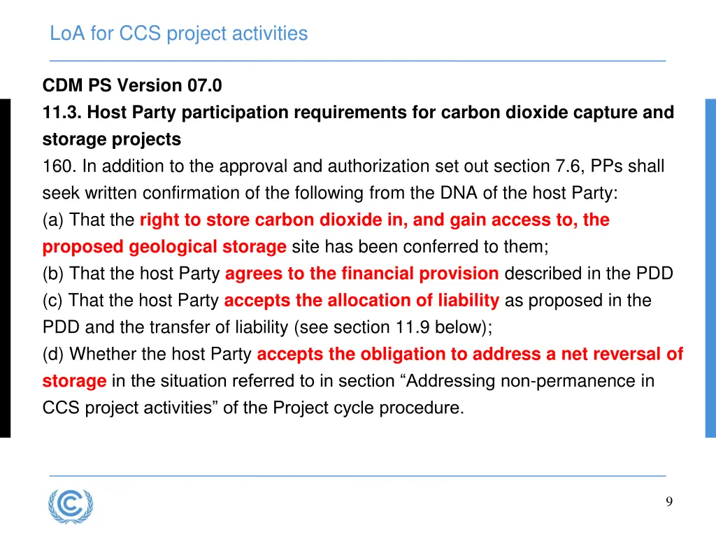loa for ccs project activities