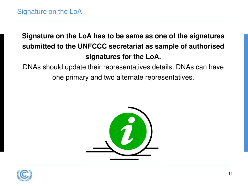 signature on the loa