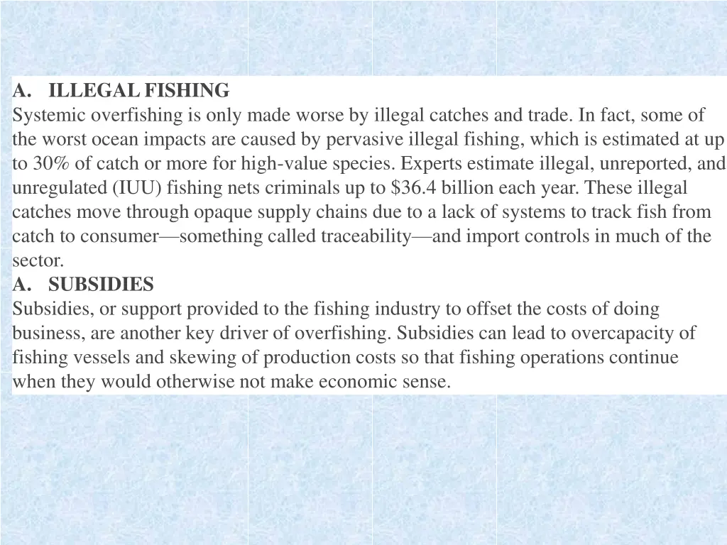 a illegal fishing systemic overfishing is only