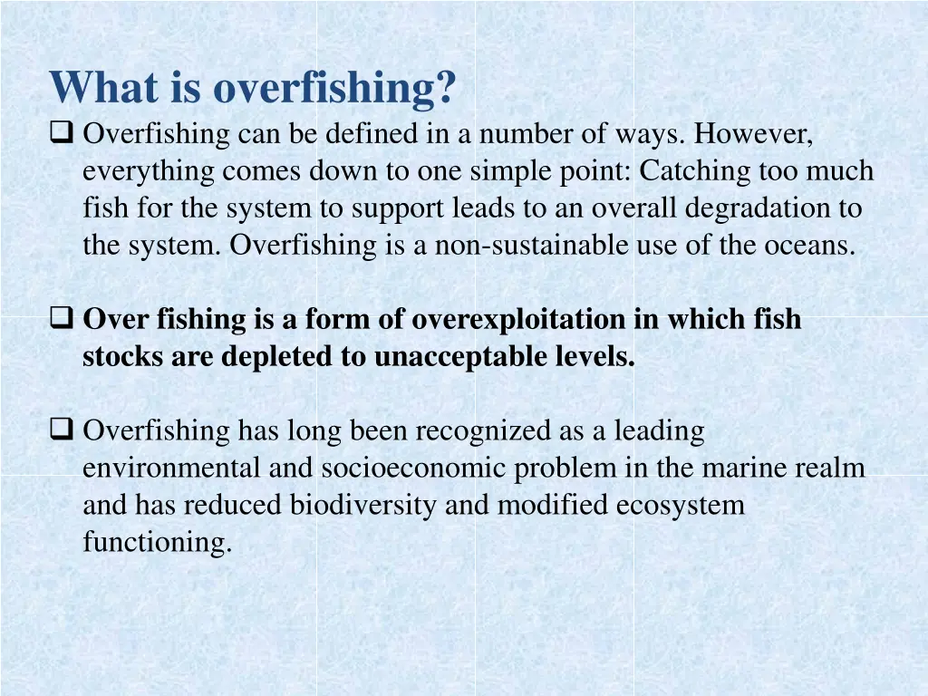 what is overfishing overfishing can be defined