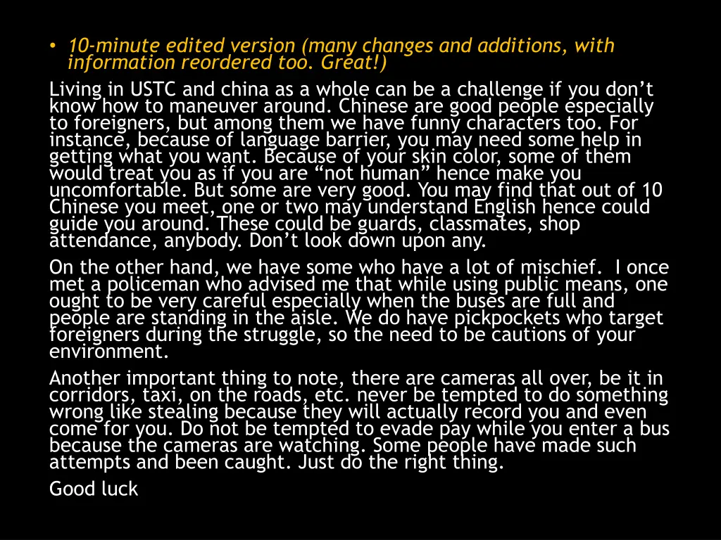 10 minute edited version many changes