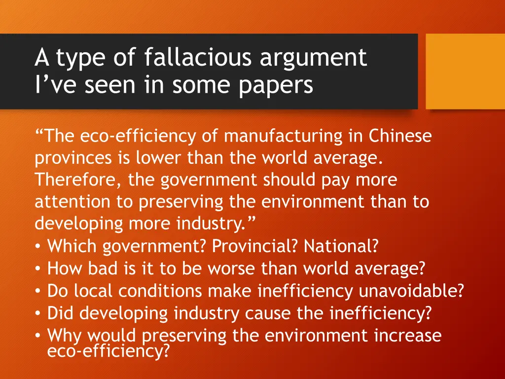 a type of fallacious argument i ve seen in some 1