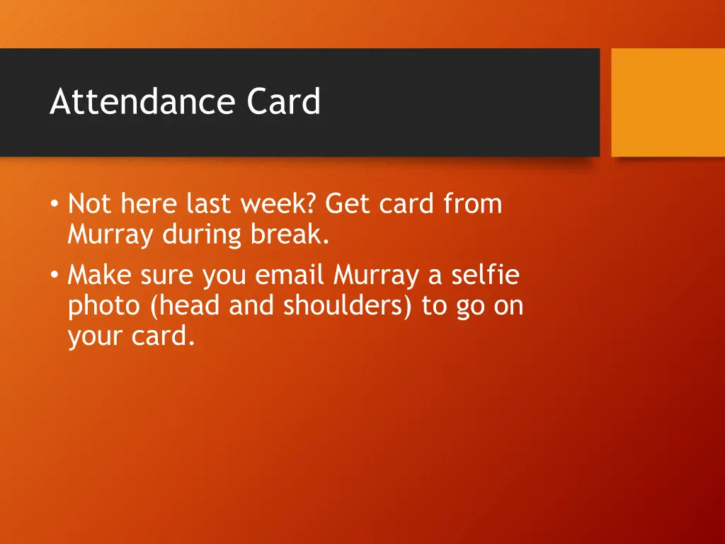 attendance card