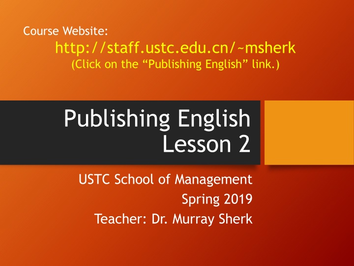 course website http staff ustc edu cn msherk