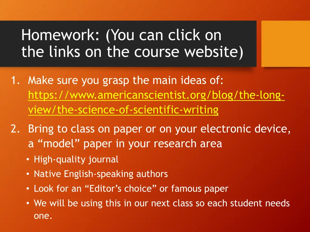 homework you can click on the links on the course