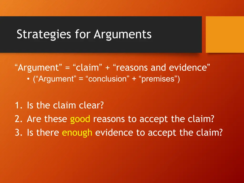 strategies for arguments