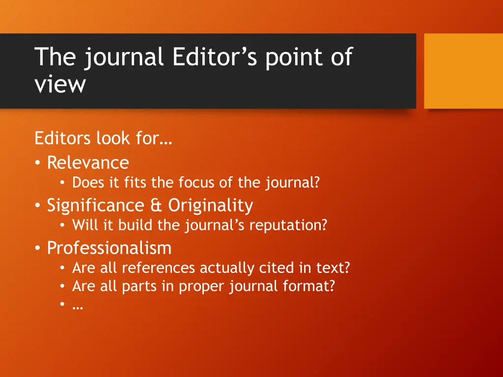 the journal editor s point of view
