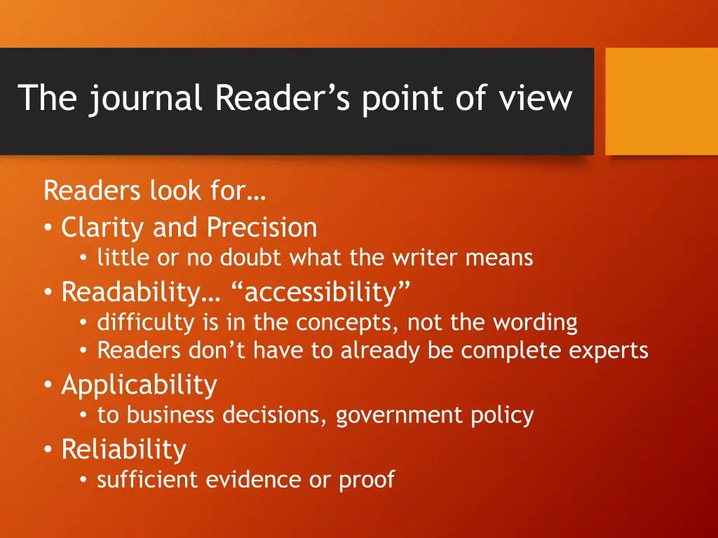 the journal reader s point of view