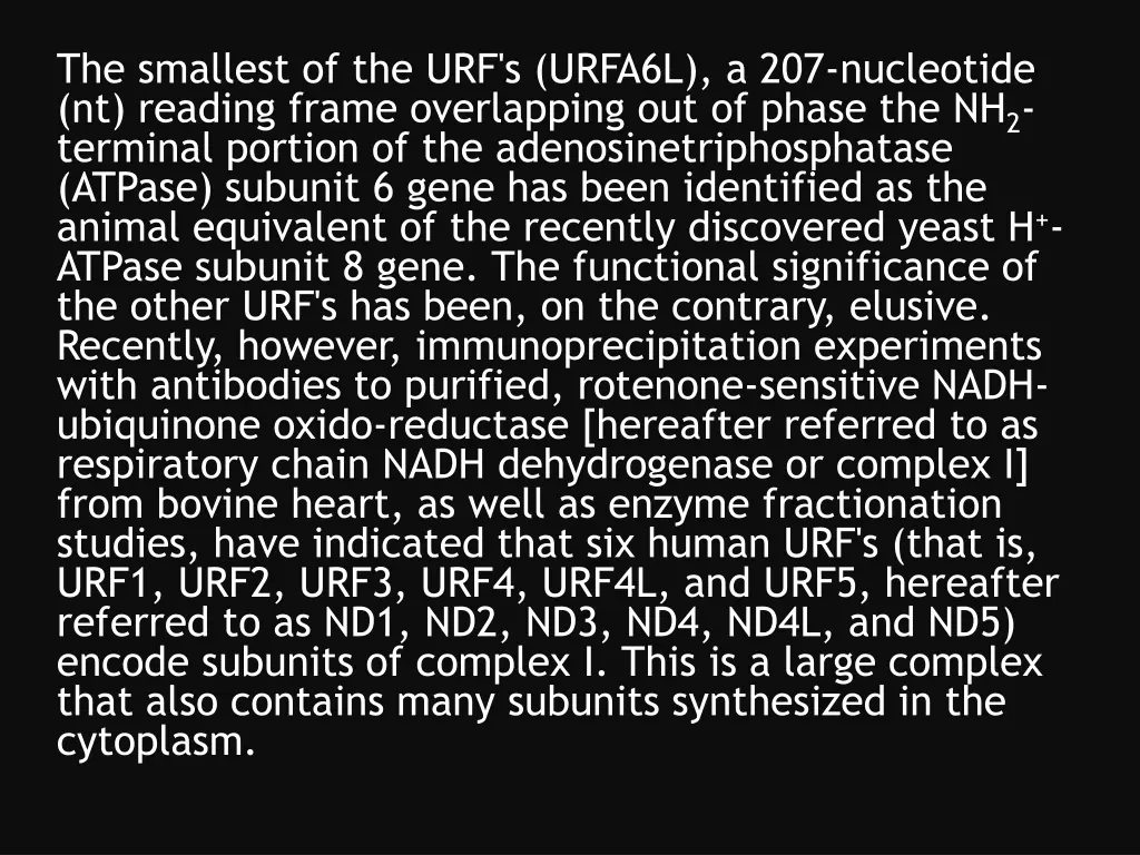 the smallest of the urf s urfa6l a 207 nucleotide