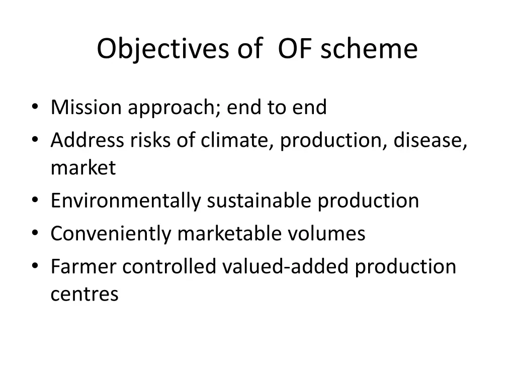 objectives of of scheme