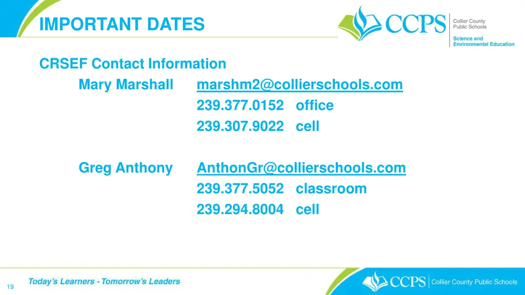 important dates 2