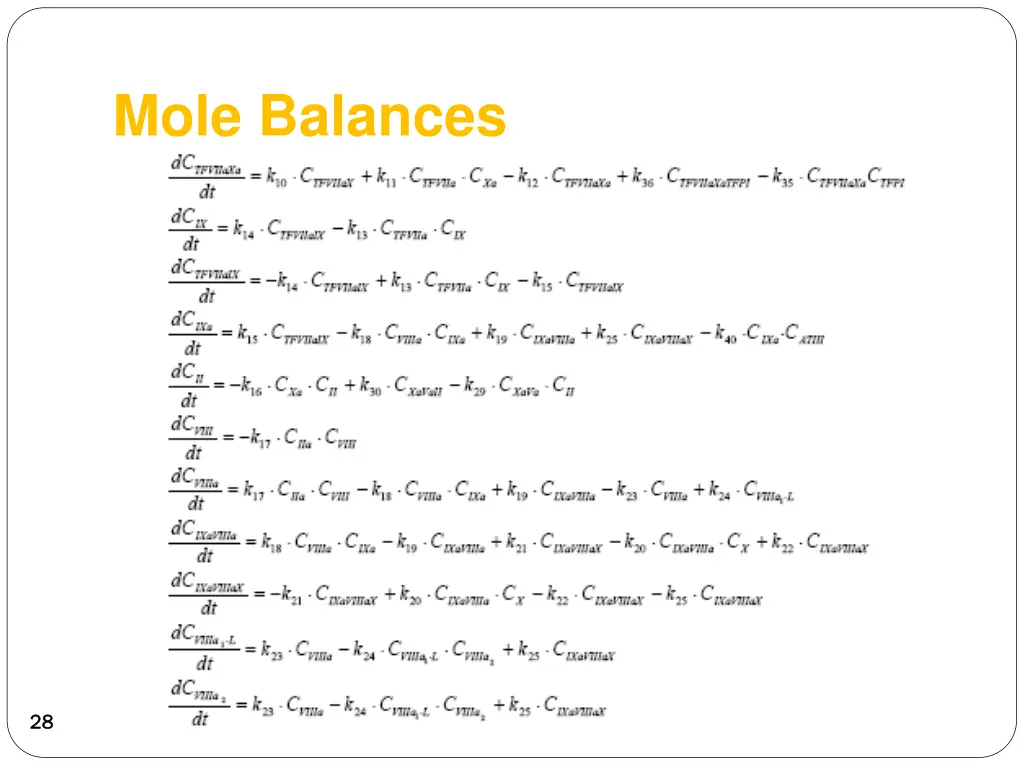 mole balances 1