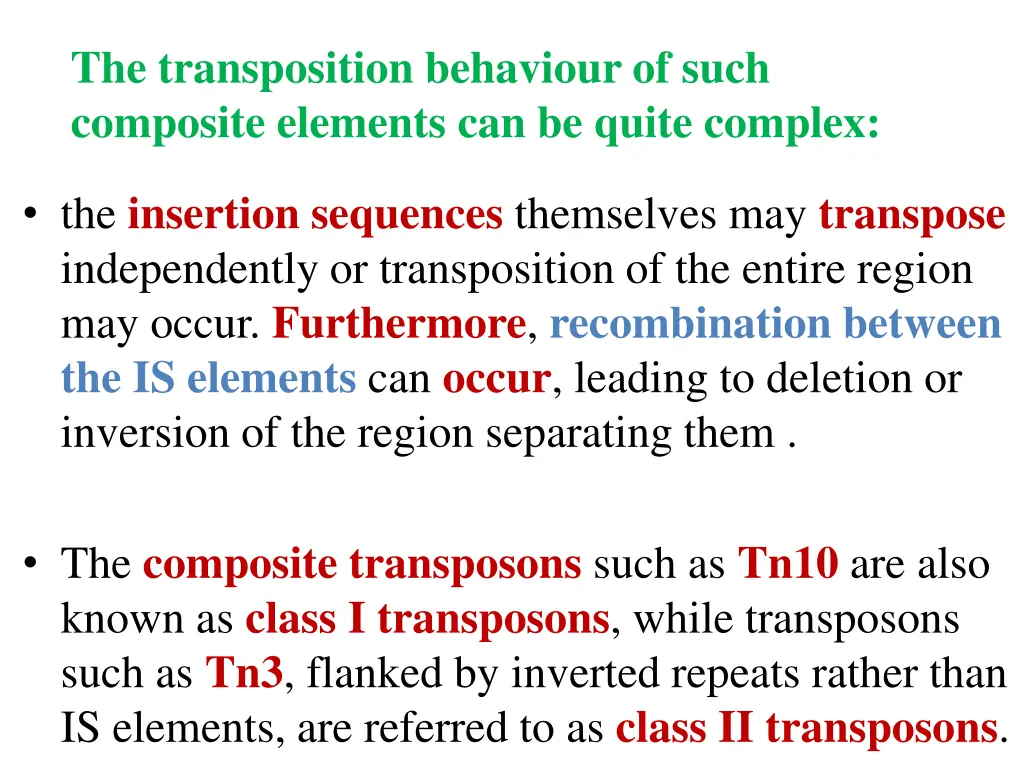 the transposition behaviour of such composite