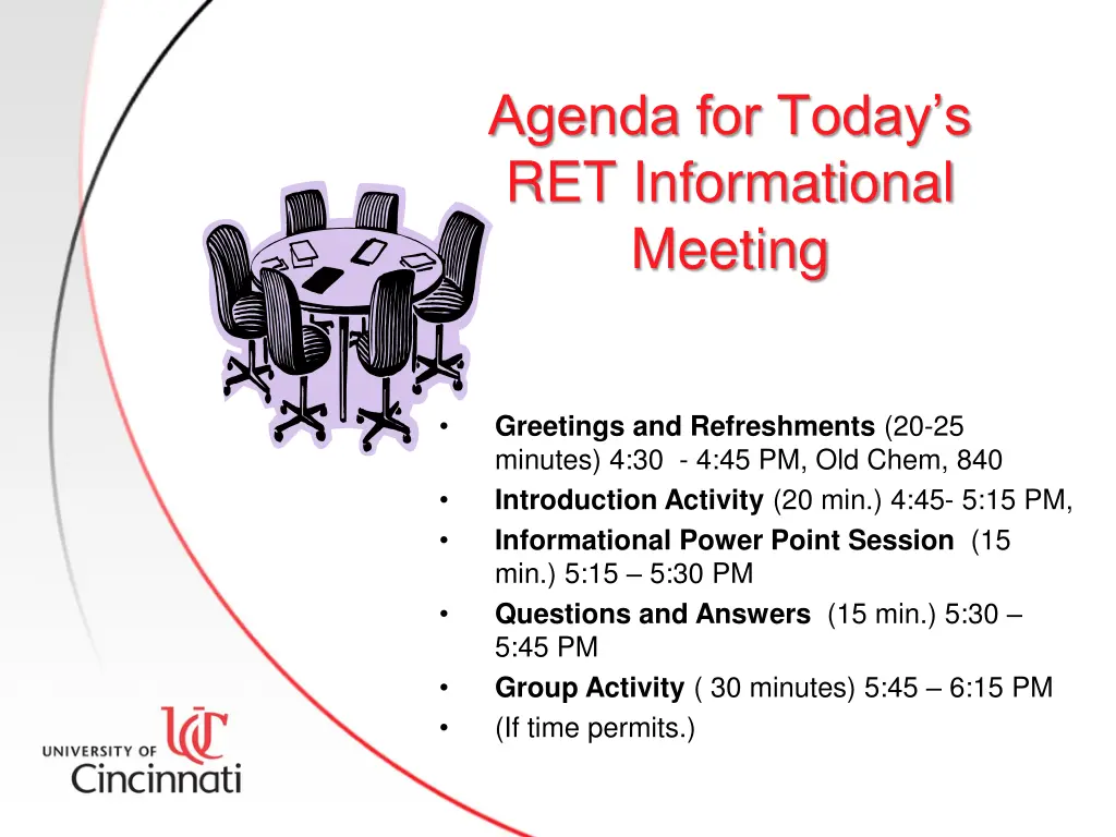 agenda for today s ret informational meeting