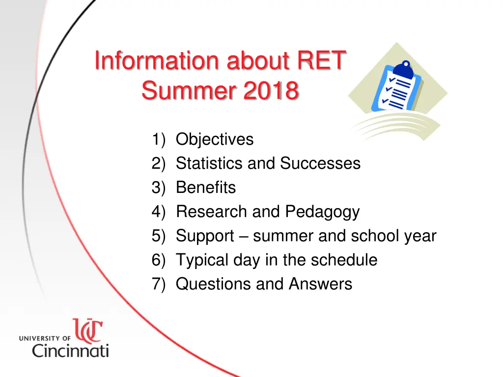 information about ret summer 2018