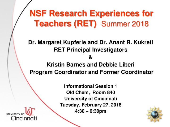 nsf research experiences for teachers ret summer